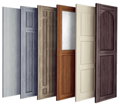 Sample of 6 different interior doors all made from laminate