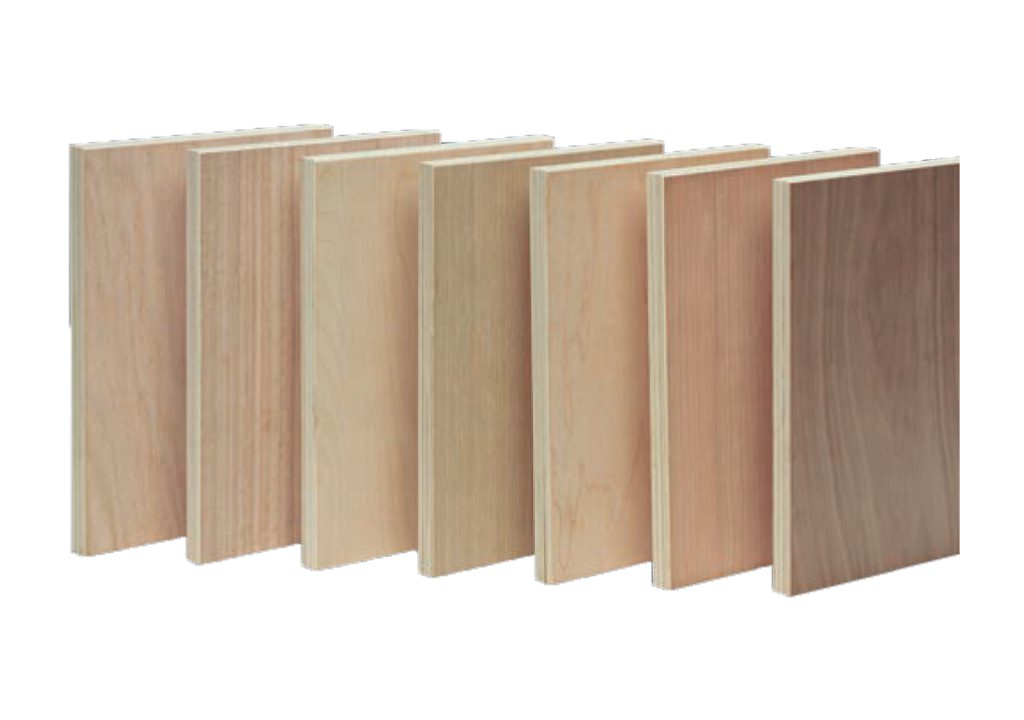 A sampling of 7 different wood-style colored laminate
