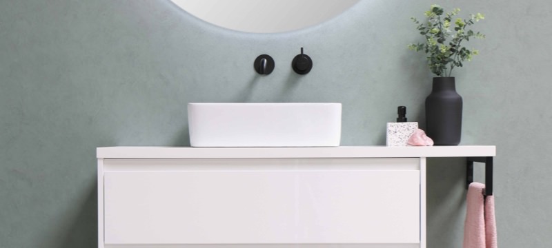 Sample of a bathroom vanity and sink molded from Genesis Products