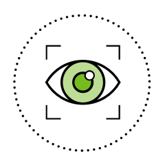 icon of an eye to represent design flexibility